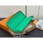 Louis Vuitton Taiga cowhide leather and Monogram canvas Zippy Vertical Wallet Green 2024