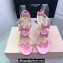 Mach & Mach Heel 9.5cm Ankle Strap Sandals with Bow in Satin Pink 2024