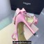 Mach & Mach Heel 9.5cm Ankle Strap Sandals with Bow in Satin Pink 2024