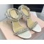 Mach & Mach Heel 9.5cm Audrey Crystal Heart Ankle Strap Sandals in Satin White 2024