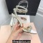 Mach & Mach Heel 9.5cm Audrey Crystal Heart Ankle Strap Sandals in Satin White 2024