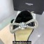 Mach & Mach Heel 9.5cm Double Crystal Bow Ankle Strap Sandals in Patent Black 2024