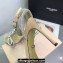 Mach & Mach Heel 9.5cm Double Crystal Bow Ankle Strap Sandals in Patent Beige 2024