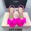 Mach & Mach Heel 9.5cm Le Cadeau Double Bow Ankle Strap Sandals in Satin Fuchsia 2024