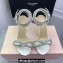 Mach & Mach Heel 9.5cm Double Crystal Bow Ankle Strap Sandals in Satin White 2024