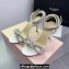 Mach & Mach Heel 9.5cm Double Crystal Bow Ankle Strap Sandals in Satin White 2024