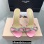 Mach & Mach Heel 9.5cm Double Crystal Bow Mules in Satin Pink 2024
