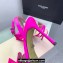 Mach & Mach Heel 9.5cm Le Cadeau Double Bow Ankle Strap Sandals in Satin Fuchsia 2024