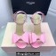 Mach & Mach Heel 9.5cm Le Cadeau Double Bow Ankle Strap Sandals in Satin Pink 2024