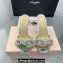 Mach & Mach Heel 9.5cm Double Crystal Bow Mules in Patent Silver 2024