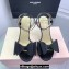 Mach & Mach Heel 9.5cm Le Cadeau Double Bow Ankle Strap Sandals in Satin Black 2024