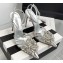 Aquazzura Heel 11cm Crystal Margarita Pumps Leather Silver 2024