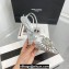 Aquazzura Heel 11cm Crystal Margarita Pumps Leather Silver 2024