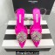 Aquazzura Heel 11cm Crystal Margarita Slingback Pumps Satin Fuchsia 2024