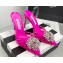 Aquazzura Heel 11cm Crystal Margarita Slingback Pumps Satin Fuchsia 2024