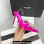 Aquazzura Heel 11cm Crystal Margarita Slingback Pumps Satin Fuchsia 2024