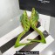 Aquazzura Heel 11cm Crystal Margarita Slingback Pumps Satin Green 2024
