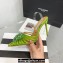 Aquazzura Heel 11cm Crystal Margarita Slingback Pumps Satin Green 2024