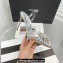 Aquazzura Heel 11cm Crystal Margarita Slingback Pumps Leather Silver 2024