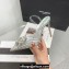Aquazzura Heel 11cm Crystal Margarita Slingback Pumps Leather Silver 2024