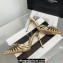 Aquazzura Heel 11cm Crystal Margarita Slingback Pumps Leather Gold 2024
