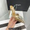 Aquazzura Heel 11cm Crystal Margarita Slingback Pumps Leather Gold 2024