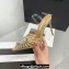 Aquazzura Heel 11cm Crystal Margarita Slingback Pumps Leather Gold 2024