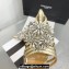 Aquazzura Heel 11cm Crystal Margarita Slingback Pumps Leather Gold 2024