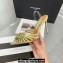Aquazzura Heel 11cm Crystal Margarita Slingback Pumps Leather Multicolor Gold 2024