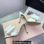 Mach & Mach Heel 9.5cm Le Cadeau Double Bow Mules in Satin White 2024
