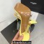 Alaia Heel 10.5cm Le Cœur Mules In Patent Calfskin Yellow 2024