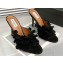 Alaia Heel 10.5cm Confetti Mules In Suede Leather Black 2024