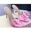 Mach & Mach Heel 9.5cm Le Cadeau Double Bow Mules in Satin Pink 2024