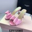 Mach & Mach Heel 9.5cm Le Cadeau Double Bow Mules in Satin Pink 2024