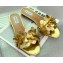 Alaia Confetti Flat Slide Sandals In Leather Gold 2024