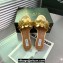 Alaia Confetti Flat Slide Sandals In Leather Gold 2024