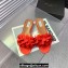 Alaia Confetti Flat Slide Sandals In Suede Leather Red 2024