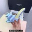 Mach & Mach Heel 9.5cm Le Cadeau Double Bow Mules in Satin Blue 2024