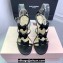 Mach & Mach Heel 9.5cm Ankle Strap Sandals with Bow in Satin Black 2024