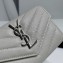 Saint Laurent Cassandre Matelassé Small Envelope Wallet In Grain De Poudre Embossed Leather 414404 Blanc Vintage/Silver