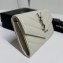 Saint Laurent Cassandre Matelassé Small Envelope Wallet In Grain De Poudre Embossed Leather 414404 Blanc Vintage/Silver