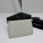 Saint Laurent Cassandre Matelassé Small Envelope Wallet In Grain De Poudre Embossed Leather 414404 Blanc Vintage/Silver