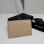 Saint Laurent Cassandre Matelassé Small Envelope Wallet In Grain De Poudre Embossed Leather 414404 Beige/Gold