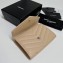 Saint Laurent Cassandre Matelassé Small Envelope Wallet In Grain De Poudre Embossed Leather 414404 Beige/Silver