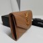 Saint Laurent Cassandre Matelassé Small Envelope Wallet In Grain De Poudre Embossed Leather 414404 Brown/Gold