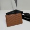 Saint Laurent Cassandre Matelassé Small Envelope Wallet In Grain De Poudre Embossed Leather 414404 Brown/Gold