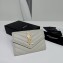 Saint Laurent Cassandre Matelassé Small Envelope Wallet In Grain De Poudre Embossed Leather 414404 Blanc Vintage/Gold