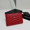 Saint Laurent Cassandre Matelassé Small Envelope Wallet In Grain De Poudre Embossed Leather 414404 Red/Gold