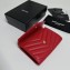 Saint Laurent Cassandre Matelassé Small Envelope Wallet In Grain De Poudre Embossed Leather 414404 Red/Gold