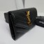 Saint Laurent Cassandre Matelassé Small Envelope Wallet In Grain De Poudre Embossed Leather 414404 Black/Gold